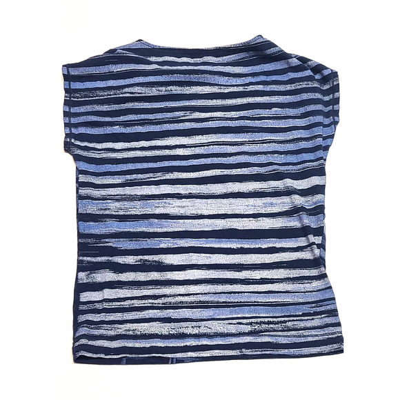 Lauren Ralph Lauren tropical palm leaves blue women's small blouse - Picture 4 of 5